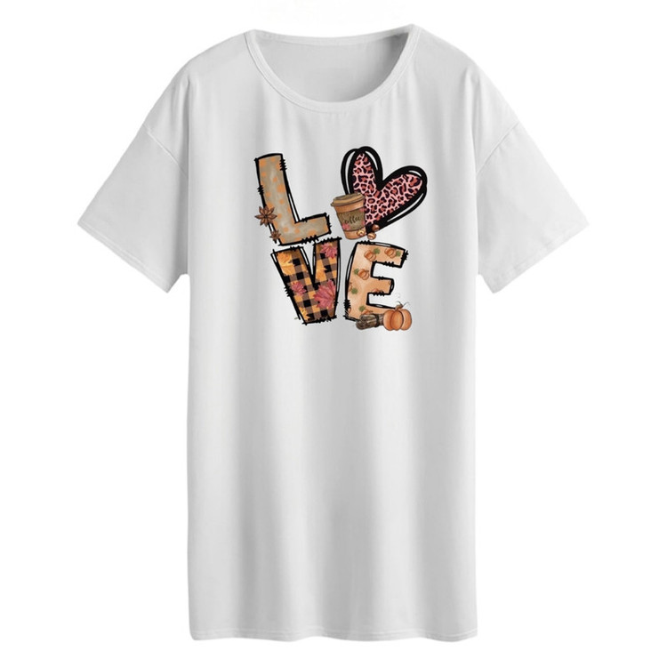 تی شرت لانگ زنانه مدل LOVE
