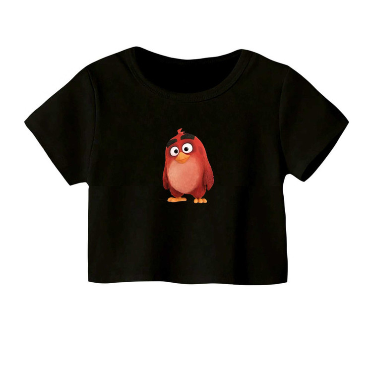 کراپ تیشرت آستین کوتاه زنانه مدل angry birds کد۱