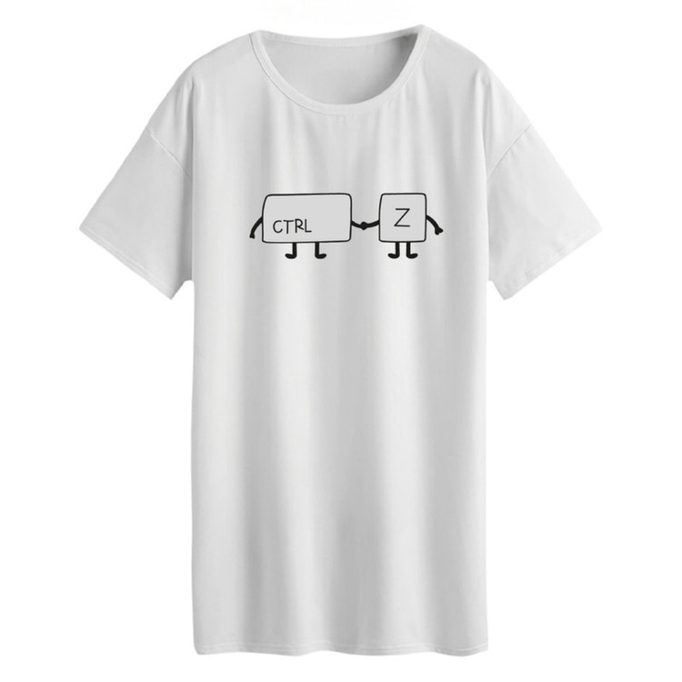 تی شرت لانگ زنانه مدل ctrl z
