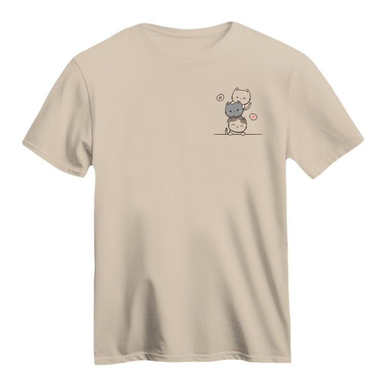 تی شرت آستین کوتاه زنانه مدل گربه کوچک